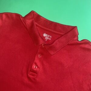 Boca Classics Men's L Pima Cotton Red Short Sleeve Polo‎ Shirt